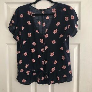 RAILS - Silk Navy Poppy NEW blouse